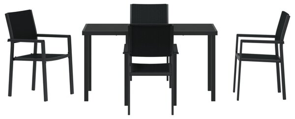 Kert étkező szett 5 pcs Fekete Porszórt acél