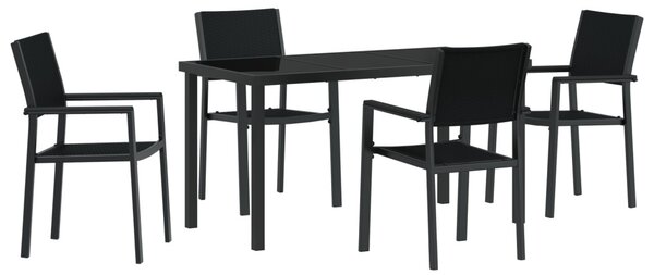 Kert étkező szett 5 pcs Fekete Porszórt acél