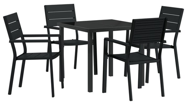 Kert étkező szett 5 pcs Fekete Porszórt acél