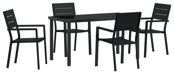 Kert étkező szett 5 pcs Fekete Porszórt acél