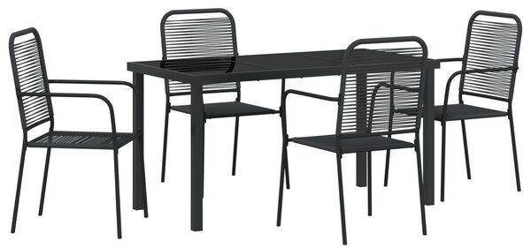 Kert étkező szett 5 pcs Fekete Porszórt acél