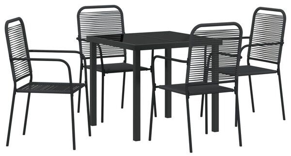 Kert étkező szett 5 pcs Fekete Porszórt acél
