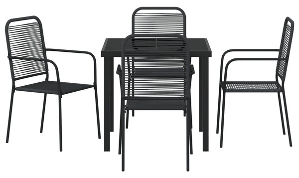 Kert étkező szett 5 pcs Fekete Porszórt acél