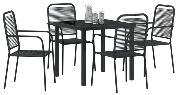Kert étkező szett 5 pcs Fekete Porszórt acél