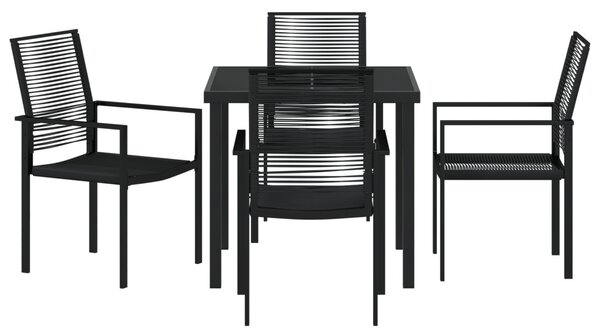 Kert étkező szett 5 pcs Fekete Porszórt acél