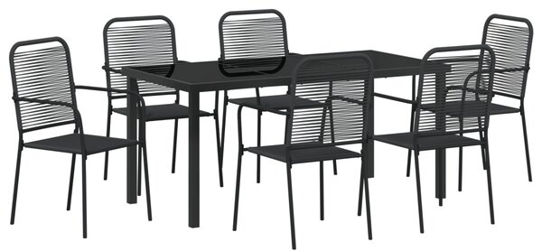 Kert étkező szett 7 pcs Fekete Porszórt acél