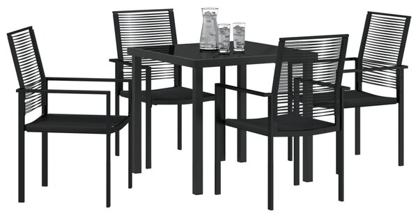 Kert étkező szett 5 pcs Fekete Porszórt acél