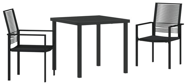 Kert étkező szett 3 pcs Fekete Porszórt acél