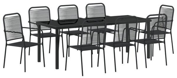 Kert étkező szett 9 pcs Fekete Porszórt acél