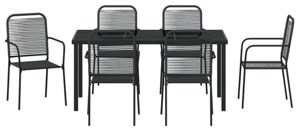 Kert étkező szett 7 pcs Fekete Porszórt acél