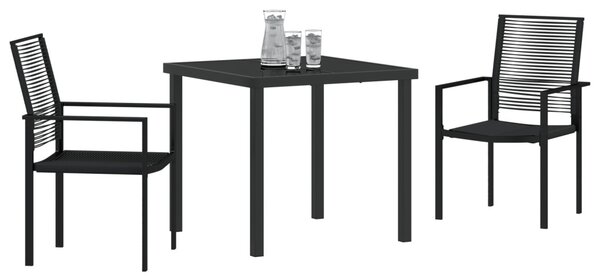 Kert étkező szett 3 pcs Fekete Porszórt acél