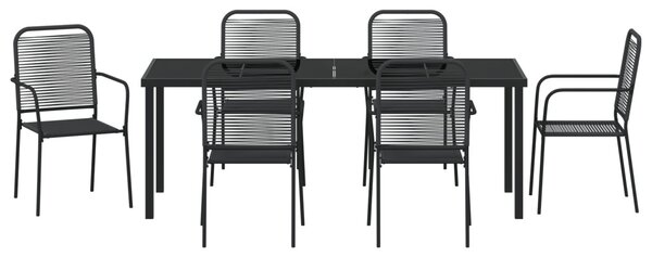 Kert étkező szett 7 pcs Fekete Porszórt acél