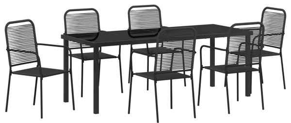 Kert étkező szett 7 pcs Fekete Porszórt acél