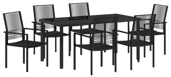 Kert étkező szett 7 pcs Fekete Porszórt acél