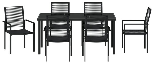 Kert étkező szett 7 pcs Fekete Porszórt acél
