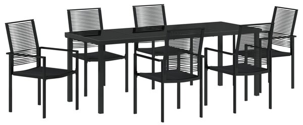 Kert étkező szett 7 pcs Fekete Porszórt acél