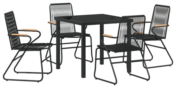Kert étkező szett 5 pcs Fekete Porszórt acél