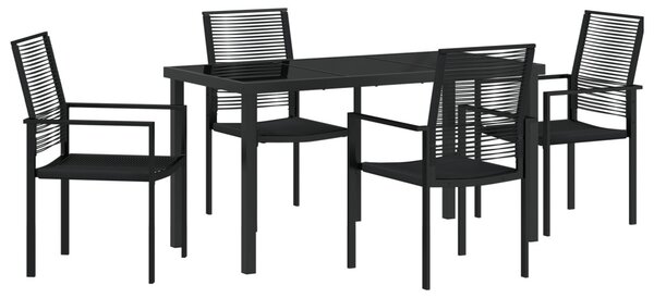 Kert étkező szett 5 pcs Fekete Porszórt acél