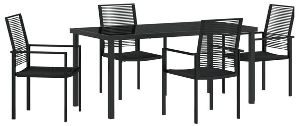 Kert étkező szett 5 pcs Fekete Porszórt acél