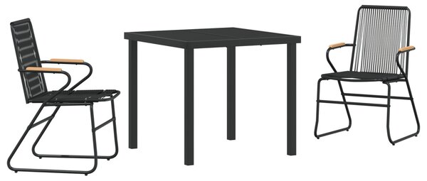 Kert étkező szett 3 pcs Fekete Porszórt acél