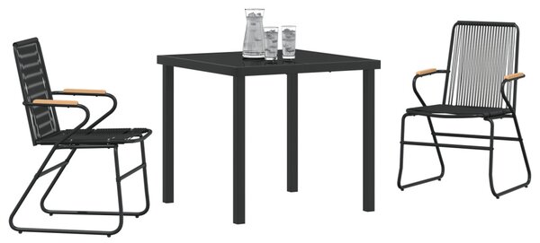 Kert étkező szett 3 pcs Fekete Porszórt acél