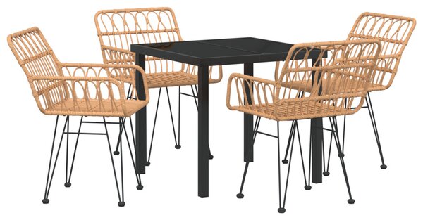 Kert étkező szett 5 pcs Barna Porszórt acél
