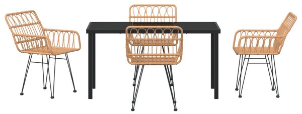 Kert étkező szett 5 pcs Barna Porszórt acél