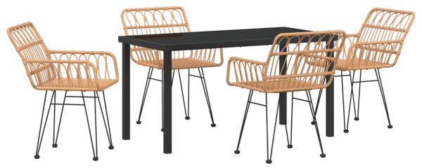 Kert étkező szett 5 pcs Barna Porszórt acél
