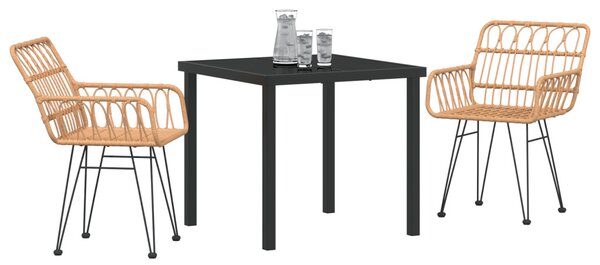 Kert étkező szett 3 pcs Barna Porszórt acél
