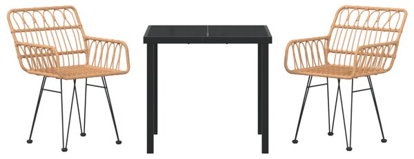 Kert étkező szett 3 pcs Barna Porszórt acél