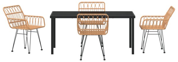 Kert étkező szett 5 pcs Barna Porszórt acél