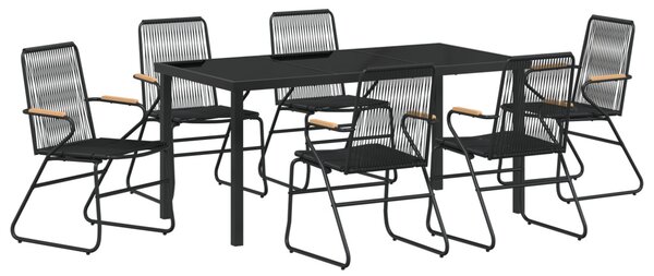 Kert étkező szett 7 pcs Fekete Porszórt acél