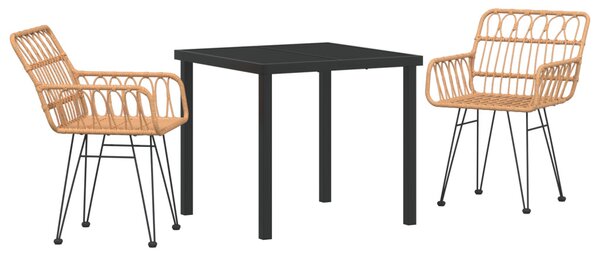 Kert étkező szett 3 pcs Barna Porszórt acél