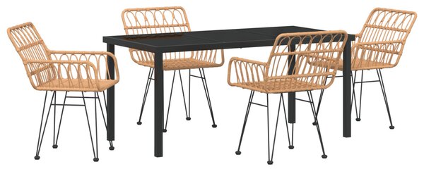 Kert étkező szett 5 pcs Barna Porszórt acél