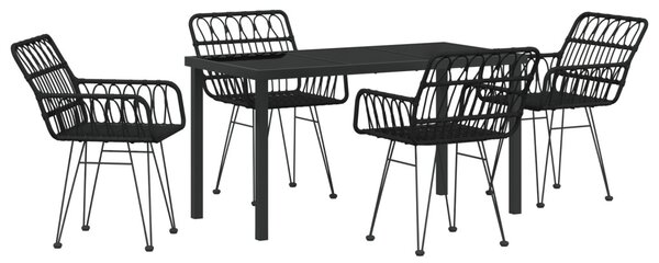 Kert étkező szett 5 pcs Fekete Porszórt acél