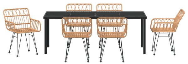 Kert étkező szett 7 pcs Barna Porszórt acél