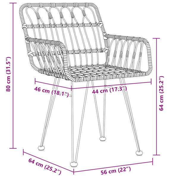 Kert étkező szett 9 pcs Fekete Porszórt acél