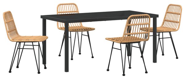 Kert étkező szett 5 pcs Barna Porszórt acél