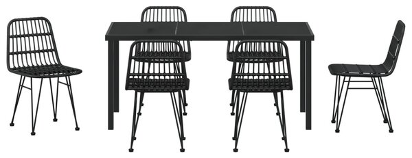 Kert étkező szett 7 pcs Fekete Porszórt acél