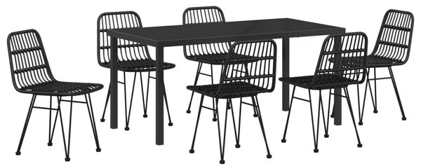 Kert étkező szett 7 pcs Fekete Porszórt acél