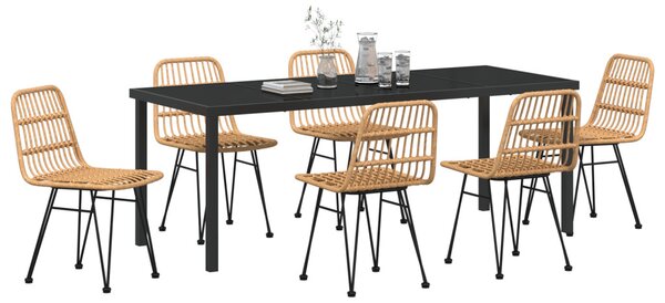 Kert étkező szett 7 pcs Barna Porszórt acél