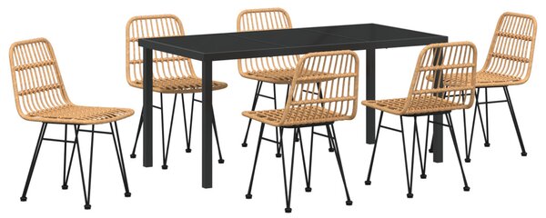 Kert étkező szett 7 pcs Barna Porszórt acél