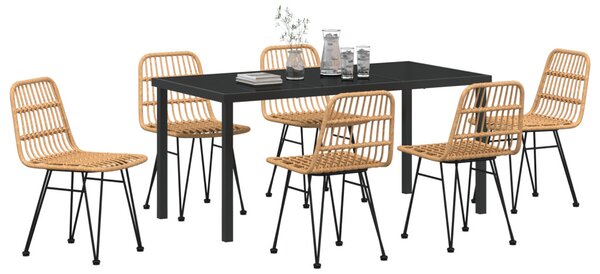 Kert étkező szett 7 pcs Barna Porszórt acél