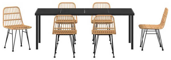 Kert étkező szett 7 pcs Barna Porszórt acél