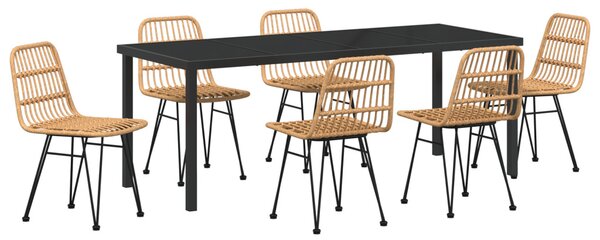Kert étkező szett 7 pcs Barna Porszórt acél