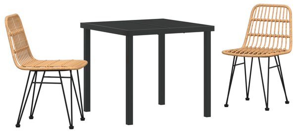 Kert étkező szett 3 pcs Barna Porszórt acél