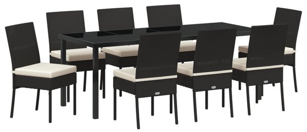 Kert étkező szett 9 pcs Fekete Porszórt acél