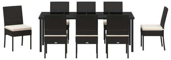 Kert étkező szett 9 pcs Fekete Porszórt acél