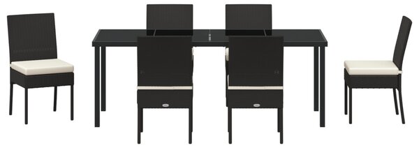 Kert étkező szett 7 pcs Fekete Porszórt acél