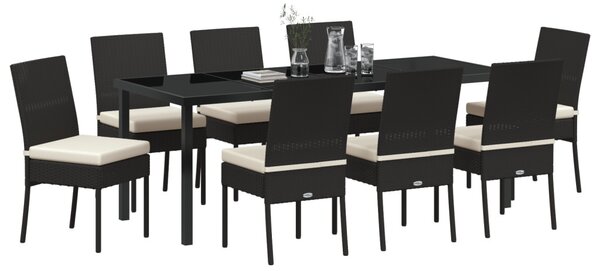 Kert étkező szett 9 pcs Fekete Porszórt acél